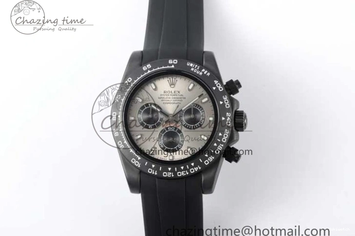 Black Black Rubber Strap on A7750 Best Daytona Ceramic Pusher Black 5GF Edition Dial Gray 0825